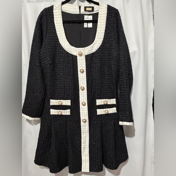 Alexia Admor Dresses & Skirts - Alexia Admor Nina Elegant Black White Tweed Dress Size 14 NWT Timeless Classic